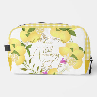 10th Wedding Anniversary Summer Lemon Squeeze  Dopp Kit