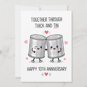 10th wedding anniversary - Tin anniversary Card
