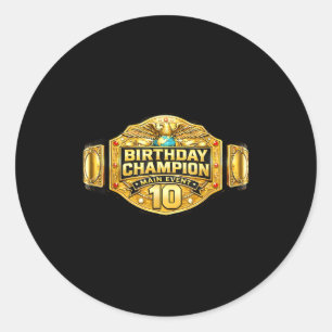 10th wrestler birthday wrestling champion party10t classic round sticker