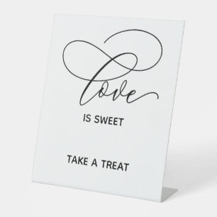 10x12 “Love is Sweet, Take a Treat” Wedding Favor Pedestal Sign