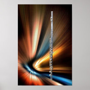 10x14 Flute Poster or picture for musician