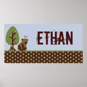 10x20 Nursery Art Name Print Enchanted Hollow Wood