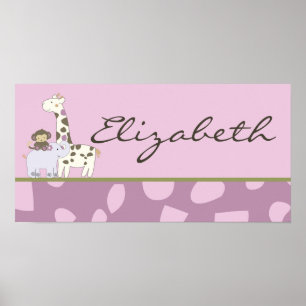 10x20 Nursery Art Name Print Jacana Girl Jungle