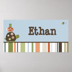 10x20 Nursery Art Name Print Laguna Beach Turtle