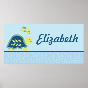 10x20 Nursery Art Name Print Turtle Reef Ocean Sea