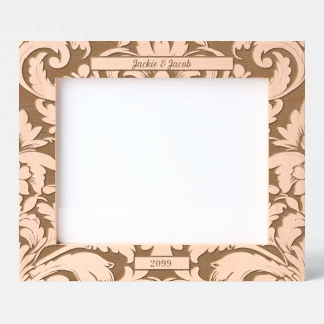 10x8 Bold Botanical Leaves with Custom Text Etched Frames (Front)