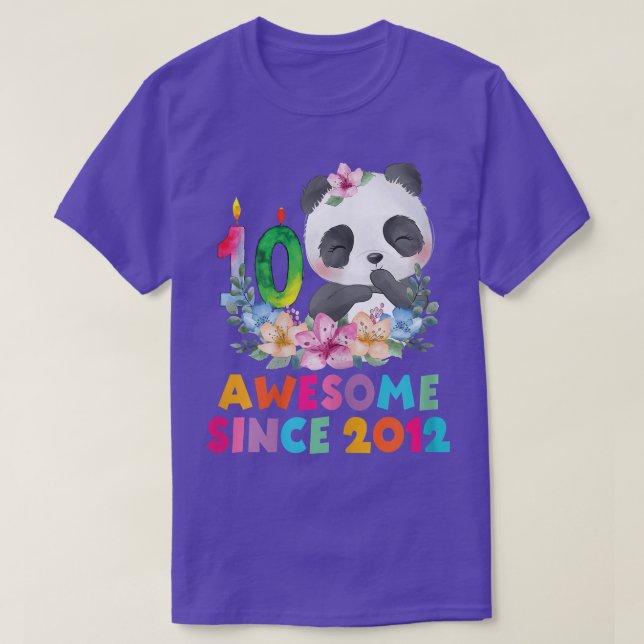 10Years Old 10th Birthday Panda Unicorn Girl Party T-Shirt (Design Front)