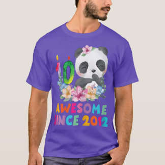10Years Old 10th Birthday Panda Unicorn Girl Party T-Shirt