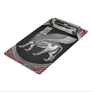 [110] Assyrian Winged Bull - Silver Lamassu Mini Clipboard