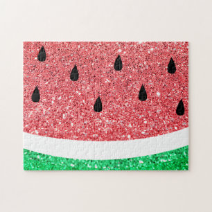 110 pieces   faux glitter watermelon jigsaw puzzle