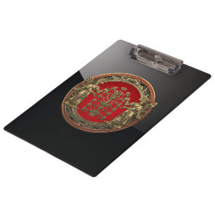 [110] Two Gold Ninurtas with Tree of Life Clipboard