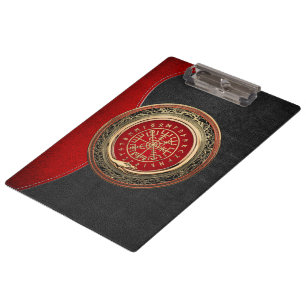 [110] Vegvisir - Viking Gold Magic Runic Compass Clipboard