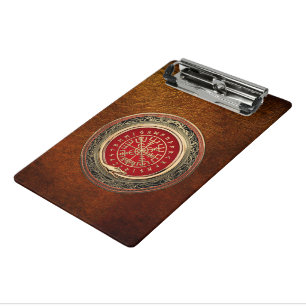 [110] Vegvisir - Viking Gold Magic Runic Compass Mini Clipboard
