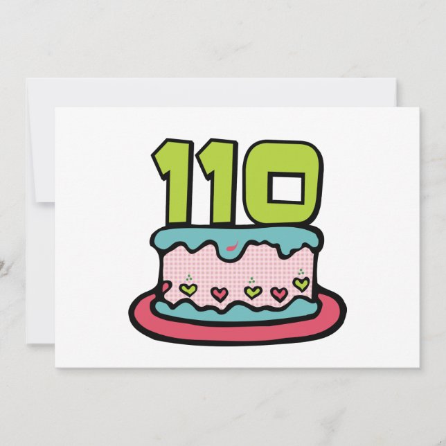 110 Year Old Birthday Cake Card (Front)