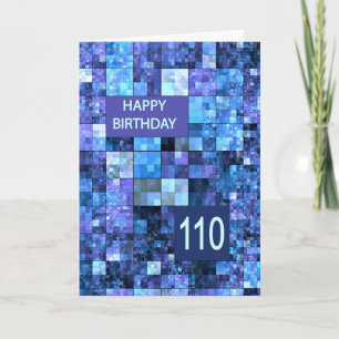 110th Birthday, Blue Squares, Card