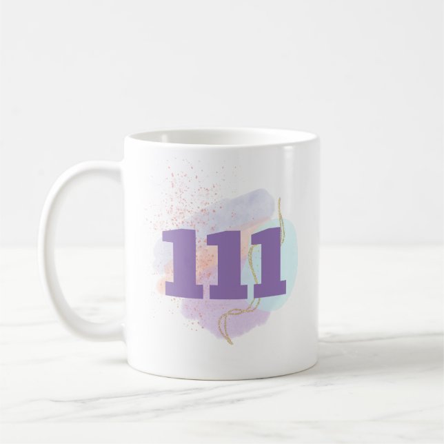 111 Align & Manifest Angel Numbers Attraction Coffee Mug (Left)