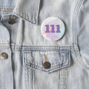 111 Align & Manifest Angel Numbers High Vibes 6 Cm Round Badge