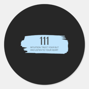 111 Angel Number Blue  Classic Round Sticker