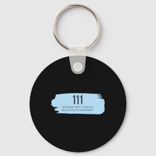 111 Angel Number Blue  Key Ring