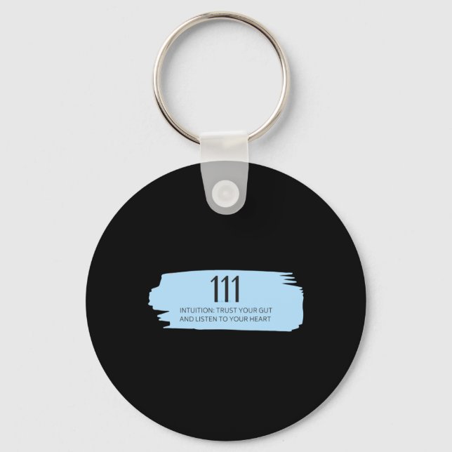 111 Angel Number Blue  Key Ring (Front)