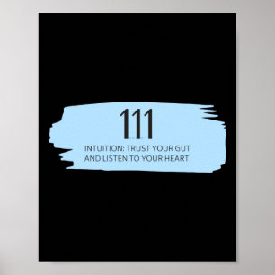 111 Angel Number Blue Poster