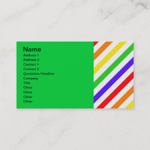 111 COLORFUL RAINBOW STRIPES PATTERN TEMPLATE FUN BUSINESS CARD