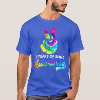 111 Years Of Being Awesome Tie Dye Birthday T-Shirt