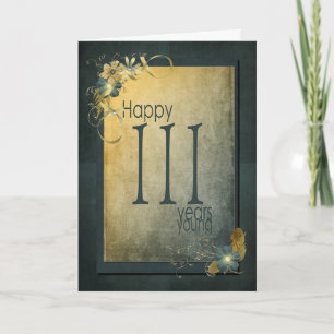 111th Birthday-vintage frame Card