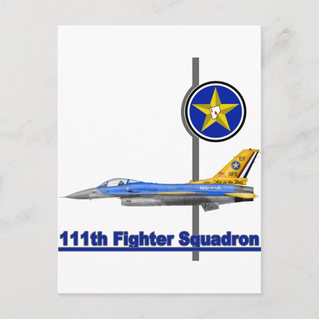 111th Fighter Squadron F-16 Fighting Falcon Postcard (Front)