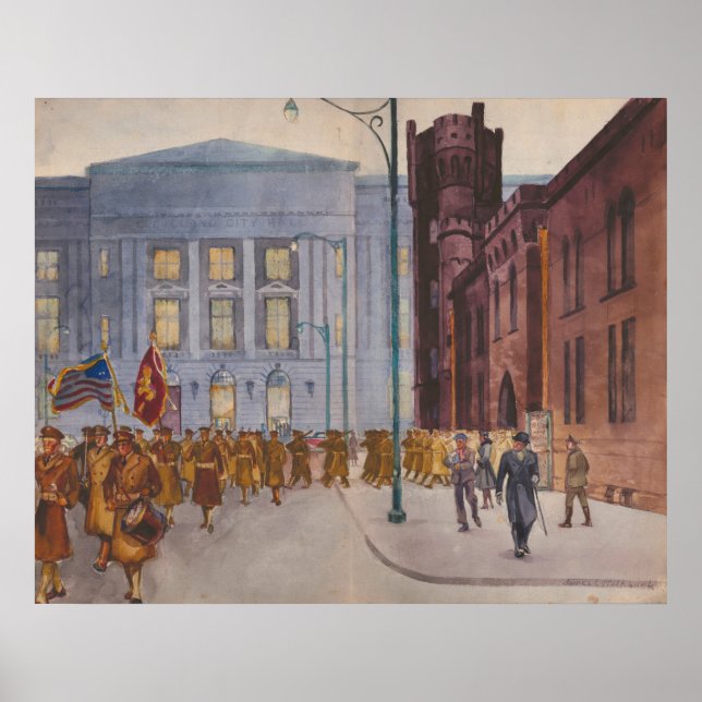 112th Engineers at the Cleveland Armoury – 1940 Poster (Front)