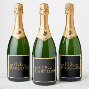 113 Birthday Sparkling Wine Label
