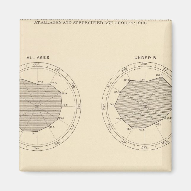 113 Deaths by month 1900 Magnet (Front)
