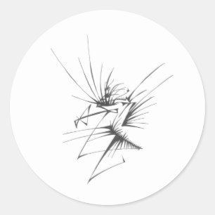 114 Black White Abstract Tribal Tattoo Art Classic Round Sticker