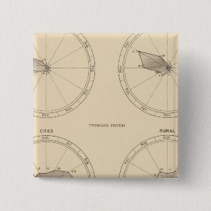 117 Deaths influenza, typhoid fever 1900, 1890 15 Cm Square Badge