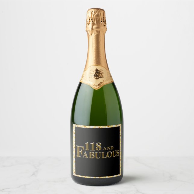 118 Birthday  Sparkling Wine Label (Front)