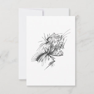 118 Black White Abstract Tribal Tattoo Art Thank You Card