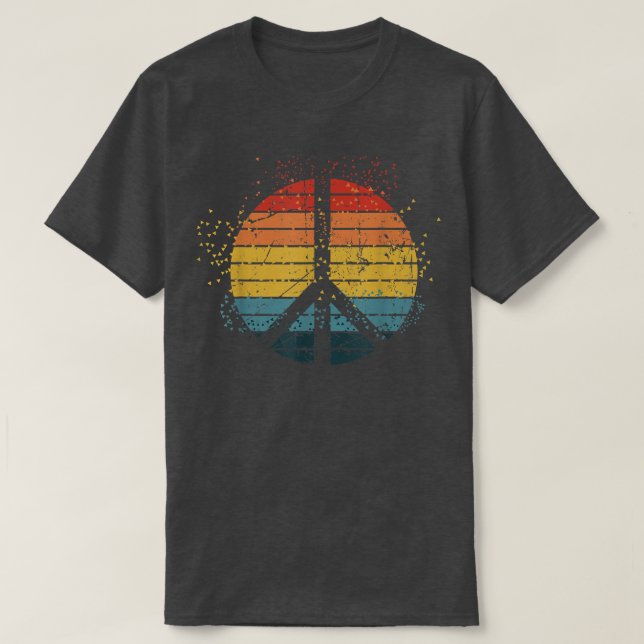 118peace Sign Love 20s 70s Tie Dye Hippie Hallowee T-Shirt (Design Front)