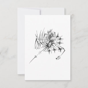 119 Black White Abstract Tribal Tattoo Art Thank You Card