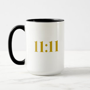 11:11 Black & Gold Affirmation Coffee Mug
