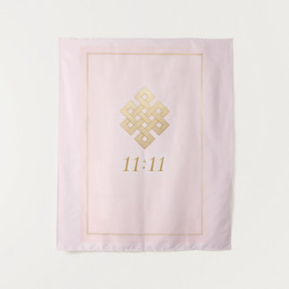 11:11 Eternal Knot Pink Wall Tapestry 