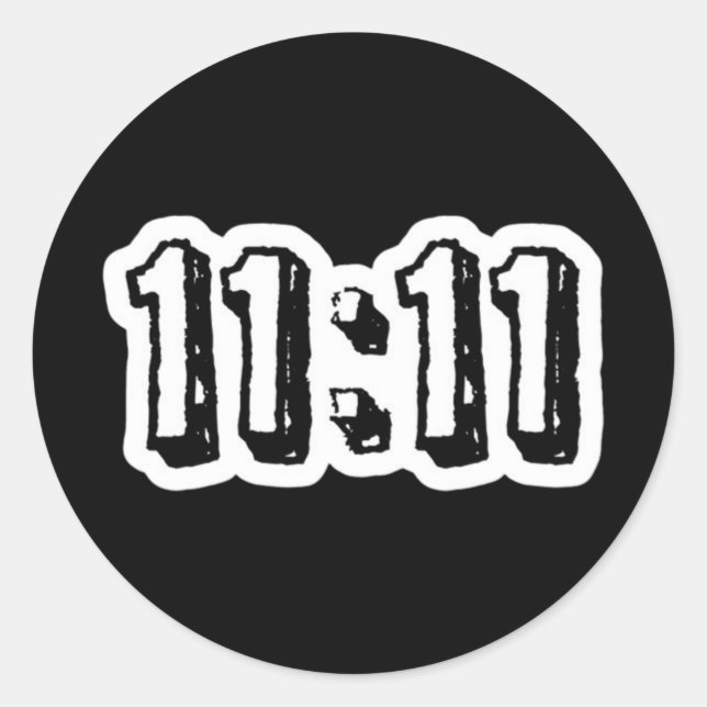 11:11 Time Classic Round Sticker (Front)