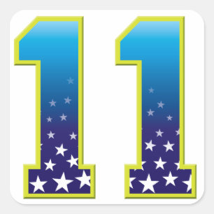 11 Age Star Square Sticker