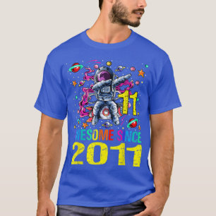 11 Awesome Since 2011 Astronaut 11th Birthday Spac T-Shirt