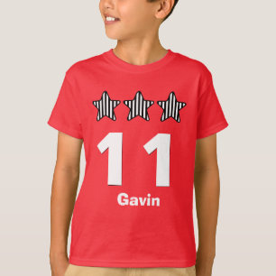 11 Birthday Boy Stars Big Number Custom Name V04 T-Shirt