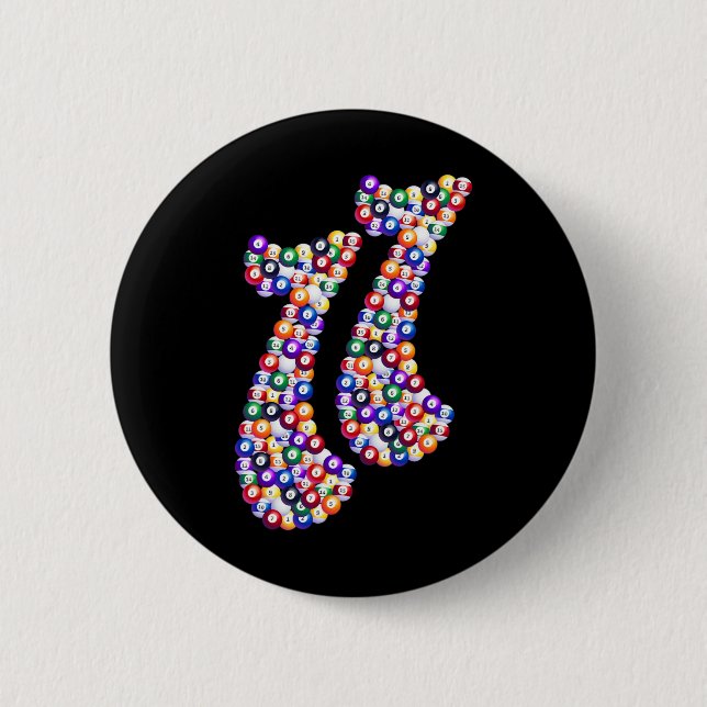 11 Composed Of Billiard Pool Table  6 Cm Round Badge (Front)