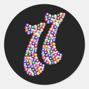 11 Composed Of Billiard Pool Table Classic Round Sticker