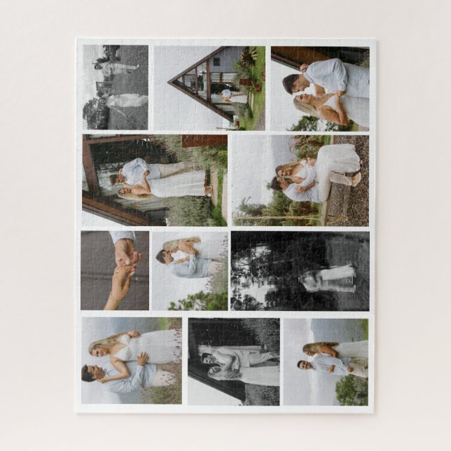 11 Custom Unique Photo Collage Minimalistic Jigsaw Puzzle (Vertical)