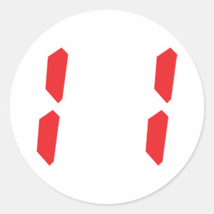 11 eleven  red alarm clock digital number classic round sticker