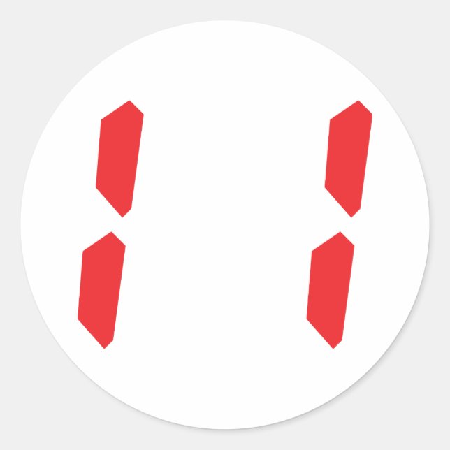 11 eleven  red alarm clock digital number classic round sticker (Front)
