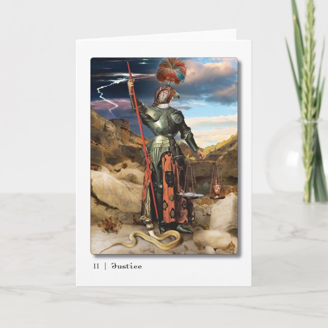 11 Justice Tarot Greeting Card (Front)
